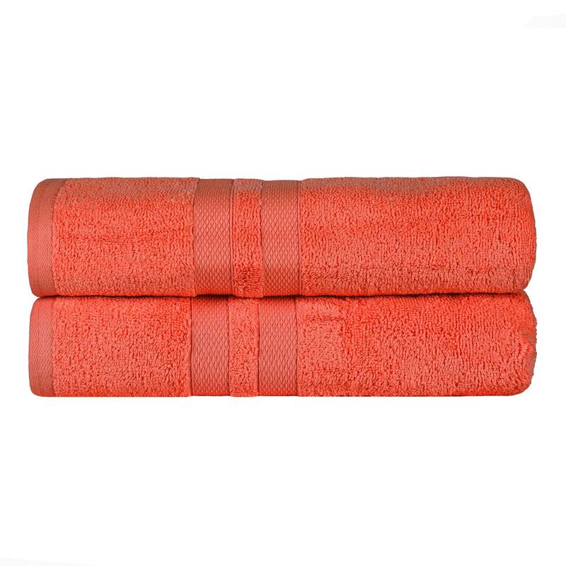 Superior Ultra-Soft Cotton Solid Medium Weight Bath Towel Set of 2
