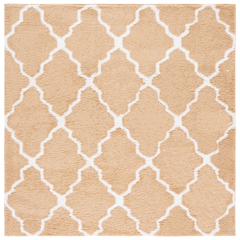 SAFAVIEH Berber Shag Eufrozina Rug - 7' Square - Dark Beig/Ivory