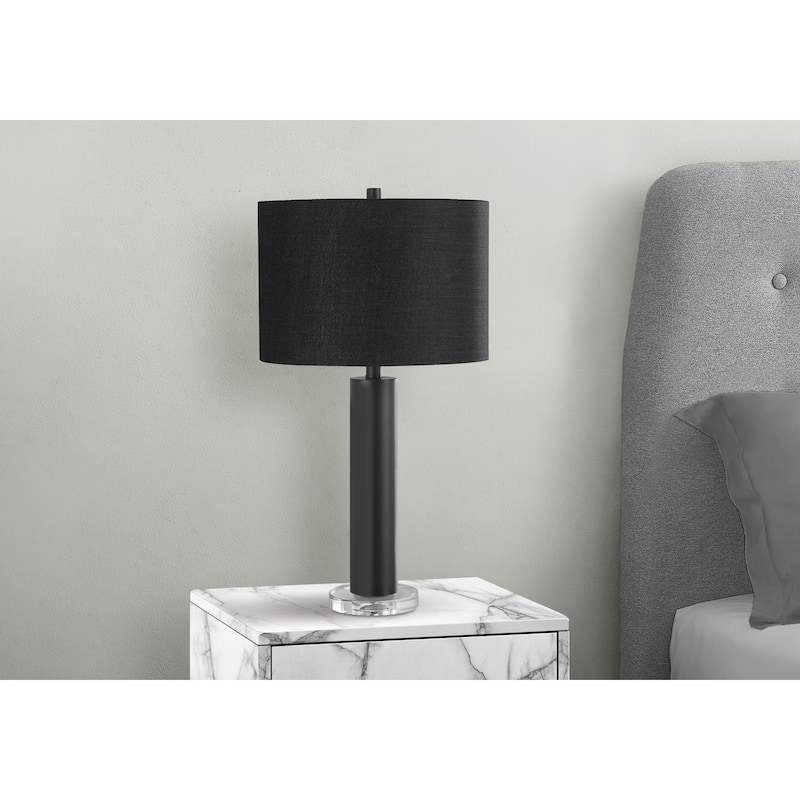 Lighting, 28"h, Table Lamp, Black Metal, Black Shade, Contemporary
