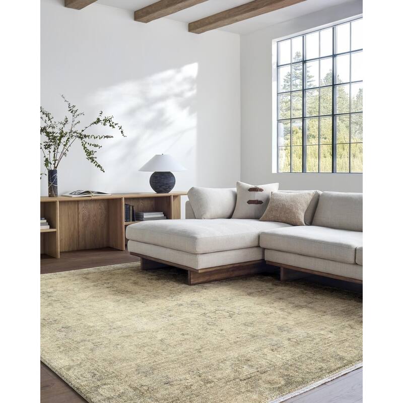 Galey Alix x Livabliss Fetscher II Vintage Medallion Area Rug - Olive - 6' 7" x 9' 6"