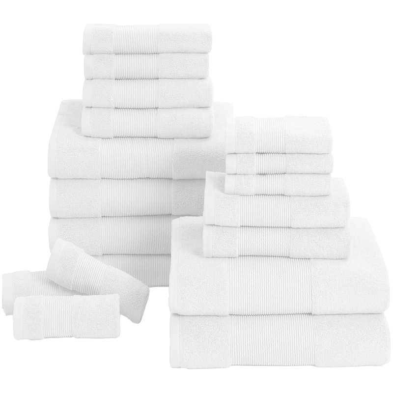 Modern Threads Air Cloud 18-Piece Bath Towel Set - White