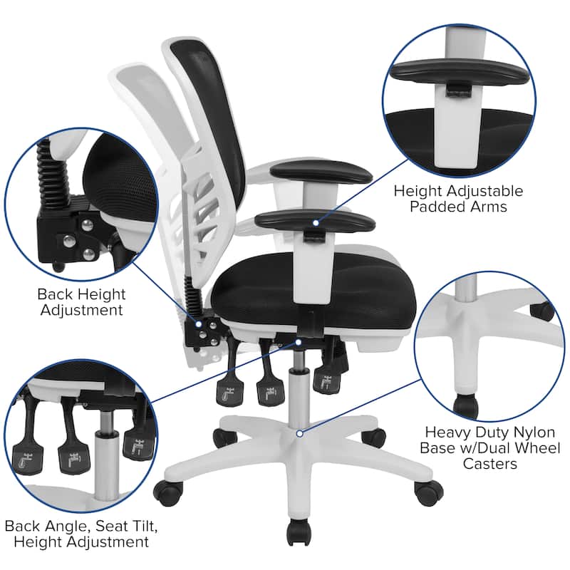 Mid-back Blue Mesh Adjustable Ergonomic Office Chair