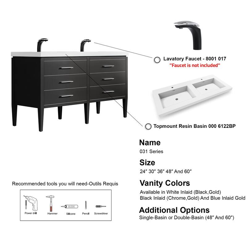 Ayer 60" Double Bathroom Vanity Set