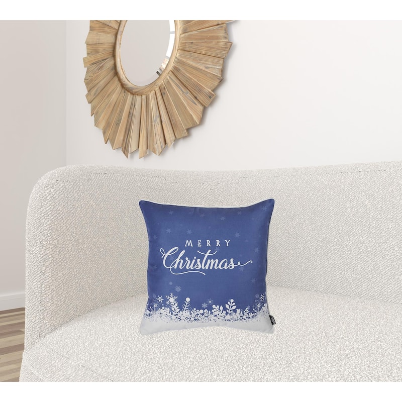 Merry Christmas Snow Scene Decorative Throw Pillow Cover