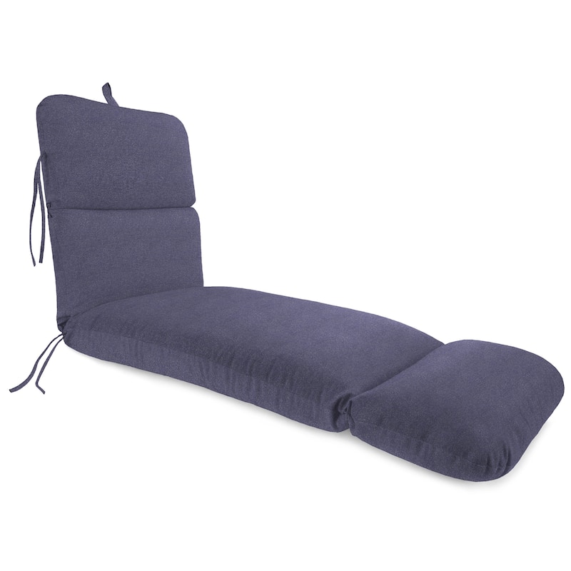 74" x 22" Outdoor Chaise Lounge Cushion with Ties and Loop - 74'' L x 22'' W x 5'' H - Solid Denim