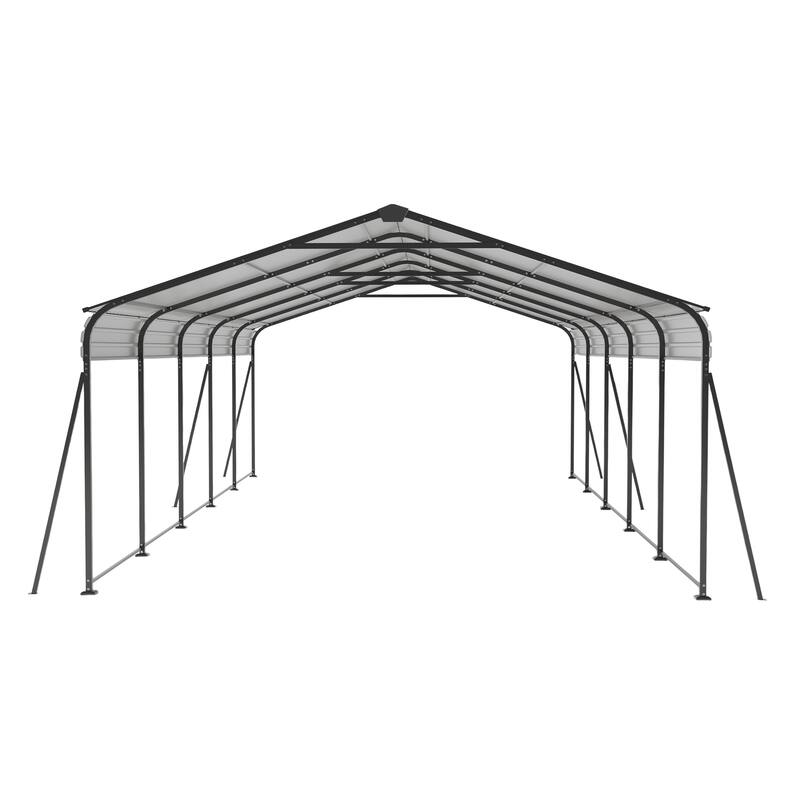 Outdoor Metal Storage Carport w/ Hooks,Expansion Screws,Fixed Pieces