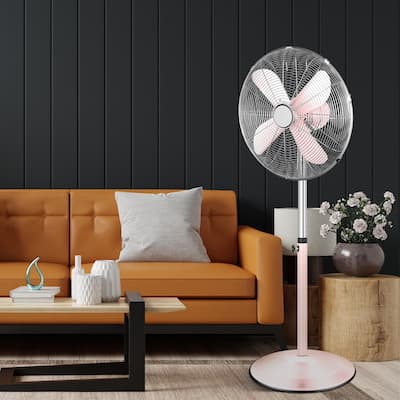 16 Inch High Velocity Stand Fan Adjustable Heights Low Noise - 17.00"*17.00"*39-53"in