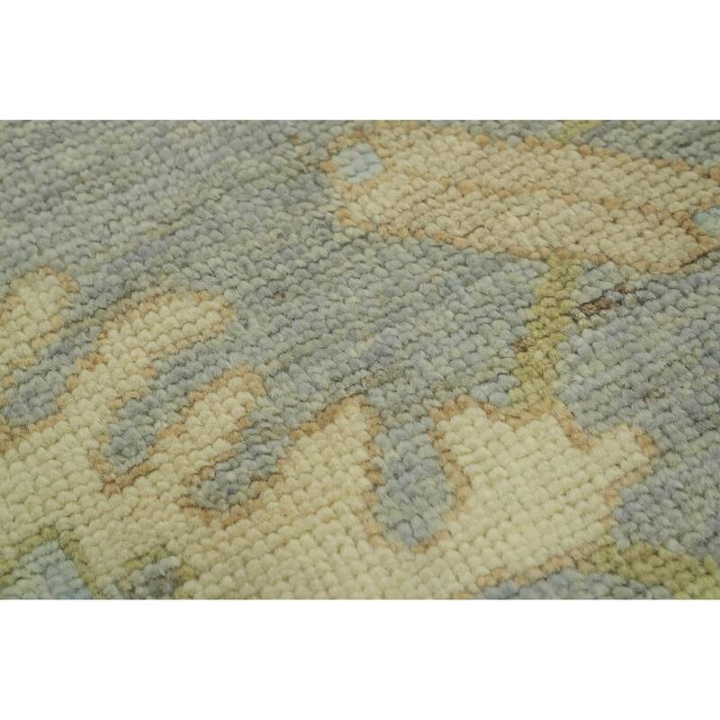 Vegetable Dye Wool Oushak Turkish Large Rug, Floral Geometric Carpet - 14' 2'' X 12' 4''