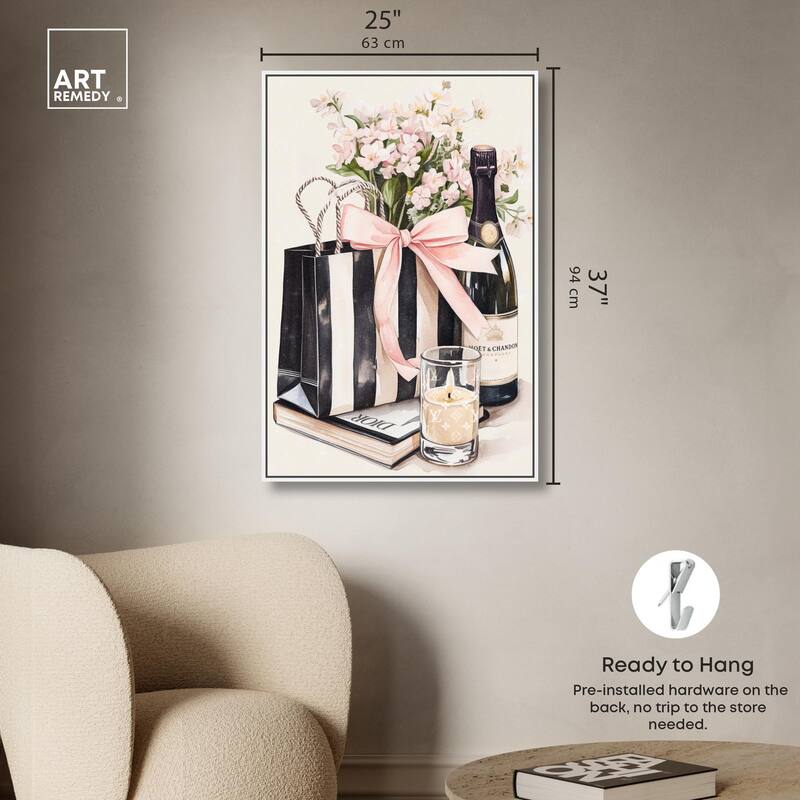 Shopping Bag and Some Drinks Canvas by Art Remedy