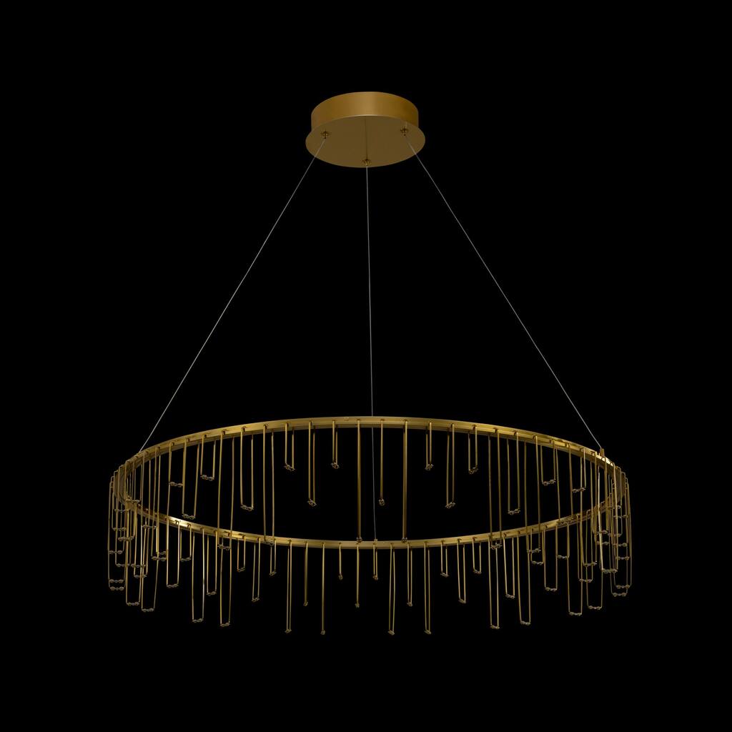 Lucerna 39" LED Chandelier in Stainless Steel Gold