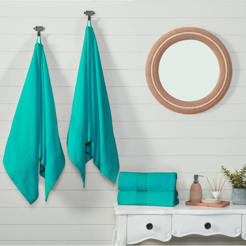 Fabstyles Soft Absorbent Bath Towel, 27 x 54 Inches, Set of 4