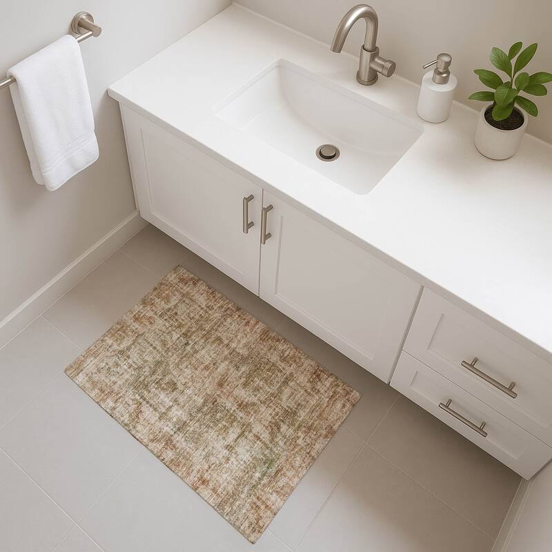 Premium Washable Super Soft Abstract Solid Mayfield Rug - Beige - 1'8" x 2'6"