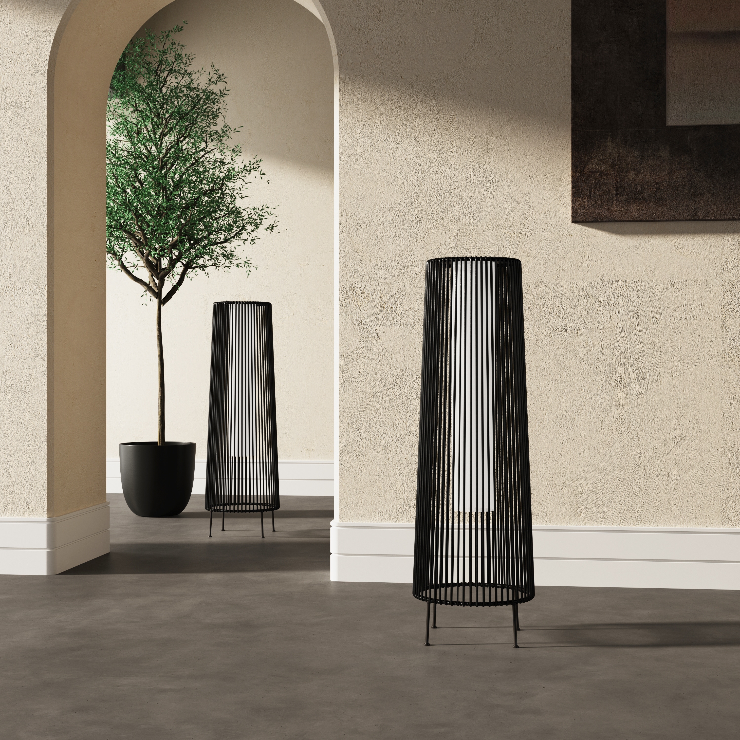 Grey rattan solar lights on sale