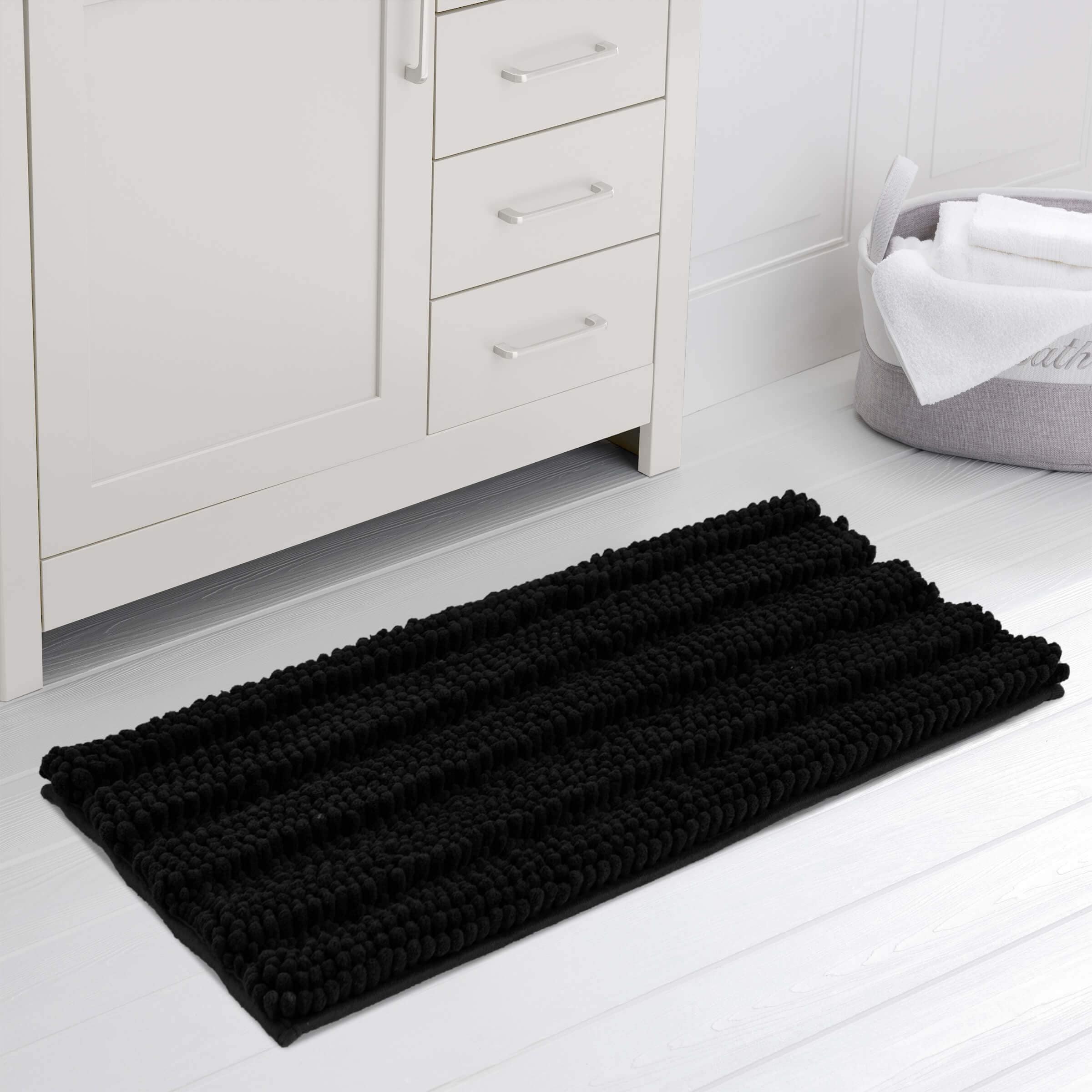 Subrtex Chenille Bathroom Rugs Non-Slip Absorbent Super Cozy Bathroom Mat  Carpet (Coffee,20x32) 