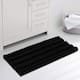 Subrtex Non-slip Bathroom Rug Chenille Soft Striped Plush Bath Mat