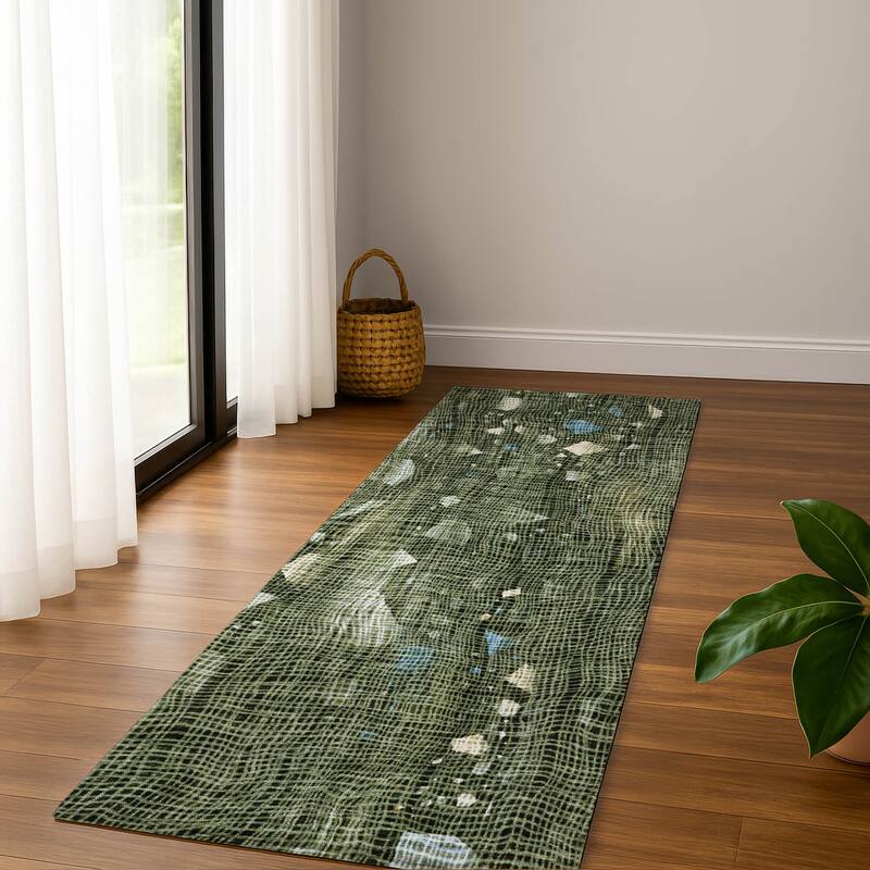 Premium Washable Super Soft Contempo Glam Mayfield Rug - Fern - 2'3" x 7'6"