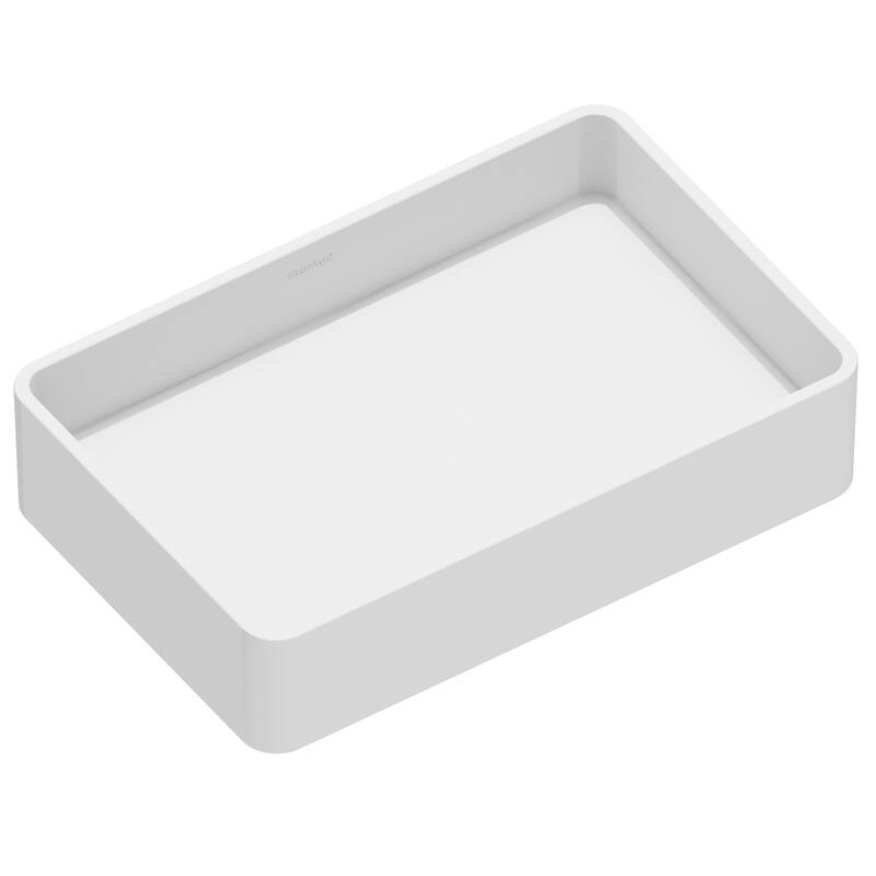 Karran Quattro QM177 Matte White Acrylic 21 in. Rectangular Bathroom Vessel Sink