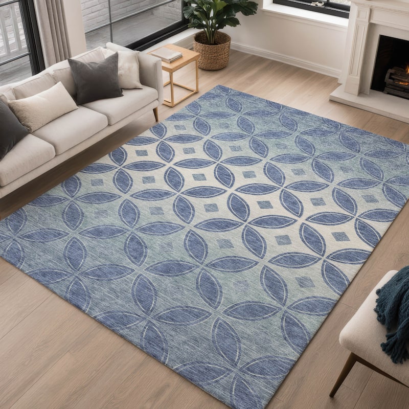 Machine Washable Indoor/ Outdoor Modern Gia Chantille Rug