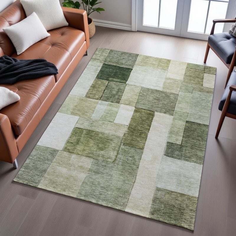 Premium Washable Super Soft Causal Blocky Mayfield Rug