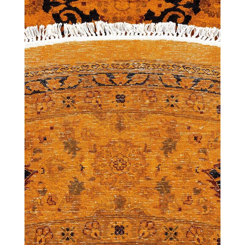 Fine Vibrance, One-of-a-Kind Hand-Knotted Area Rug - Gold, 7' 1" x 7' 1" - 7' 1" x 7' 1"