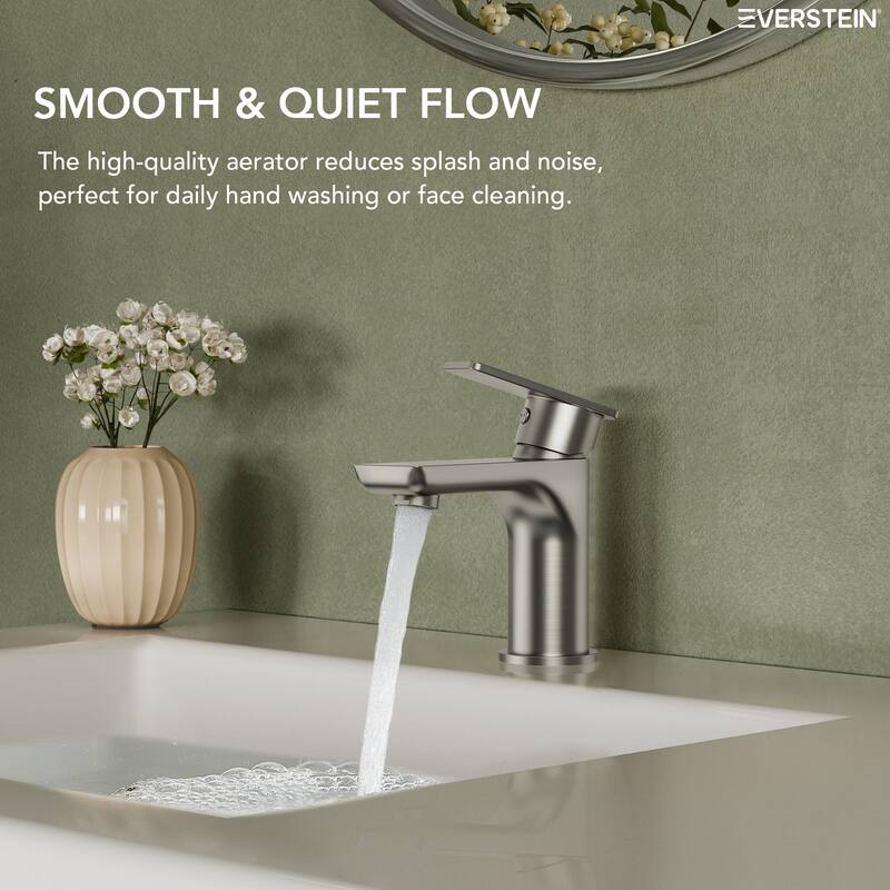 Single Hole Bathroom Faucet with Drain Assembly, Single Handle Bathroom Sink Faucet