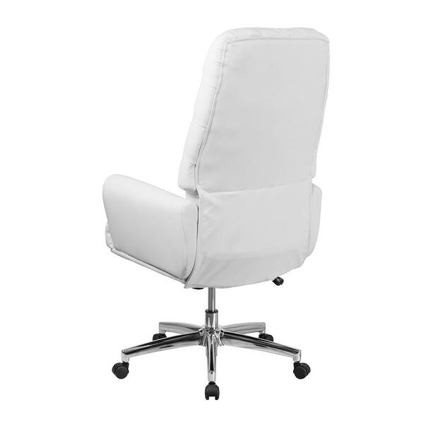 Shop Offex High Back Traditional Tufted White Leather Executive Swivel Office Chair With Arms Not Available On Sale Overstock 27413890