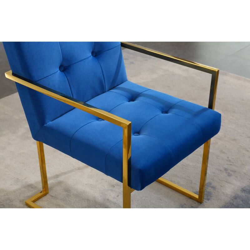 Modern Velvet Kitchen Dining Chair with Cushion, Backrest, Stainless Steel Legs for Dining Room Kitchen Living Room Bedroom