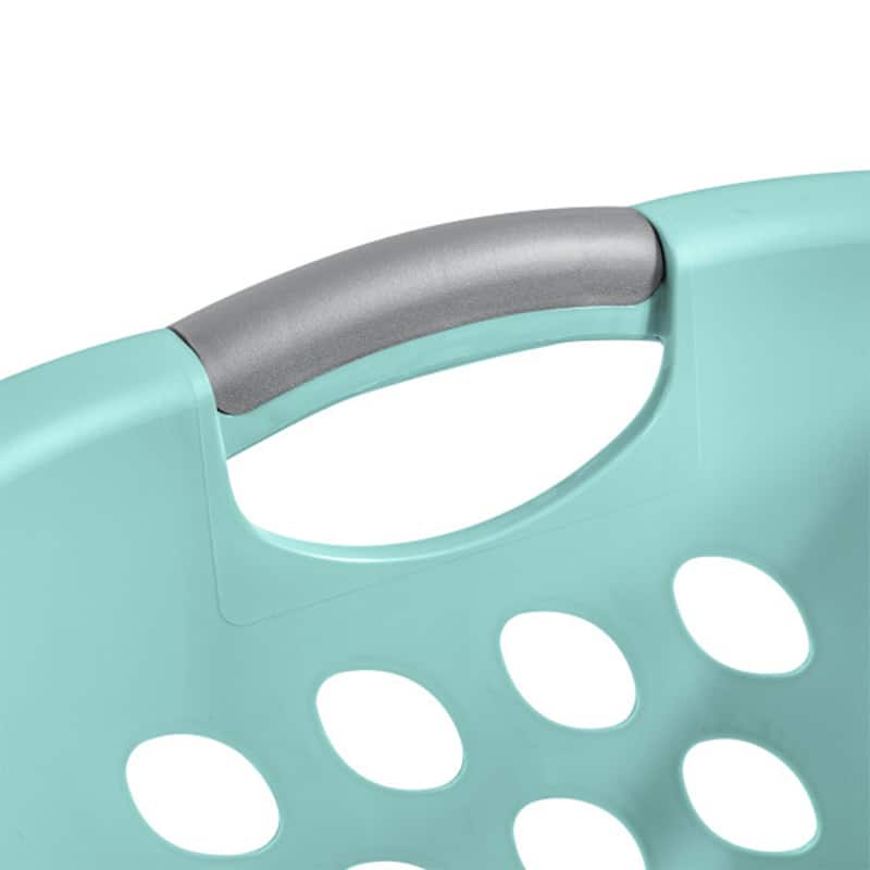 Sterilite Ultra 2 Bushel Plastic Stackable Clothes Laundry Basket, Aqua (6 Pack)