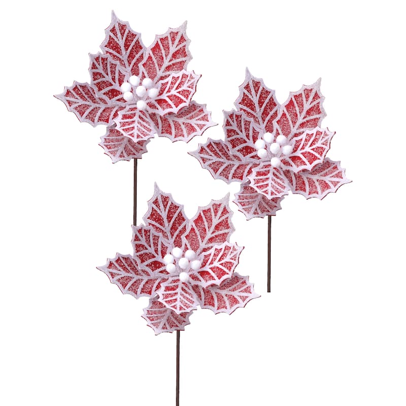 24" Gingerbread Poinsettia Stem