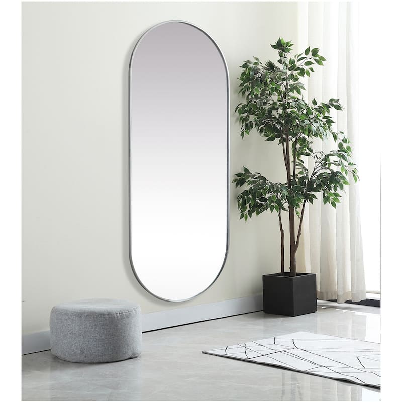 Indigo Home Metal Frame Oval Mirror 30x72 Inch