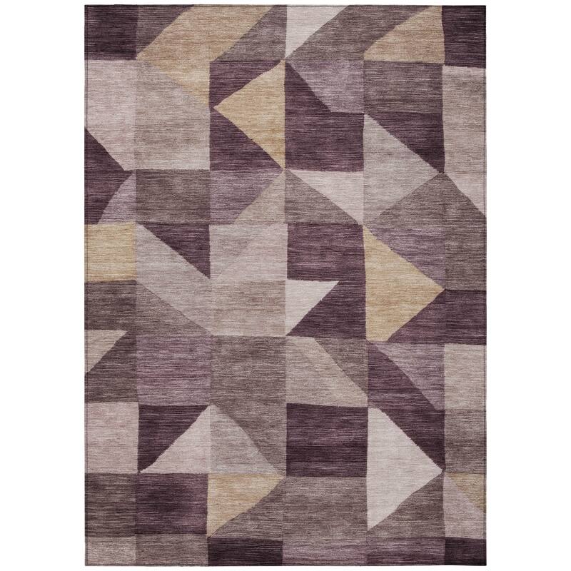 Machine Washable Indoor/ Outdoor Geo Rubi Chantille Rug