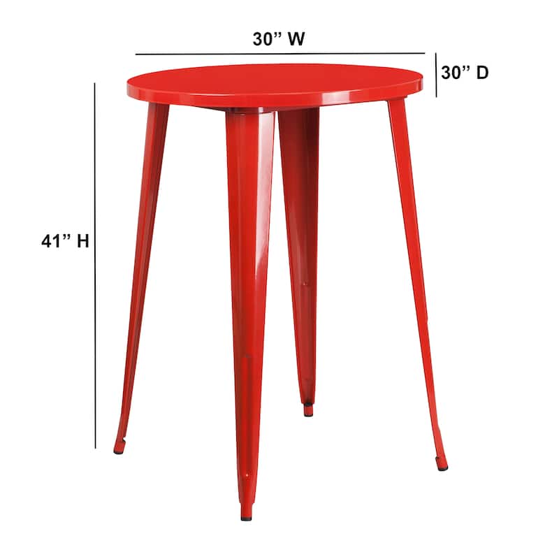 30'' Round Metal Indoor-Outdoor Bar Height Table