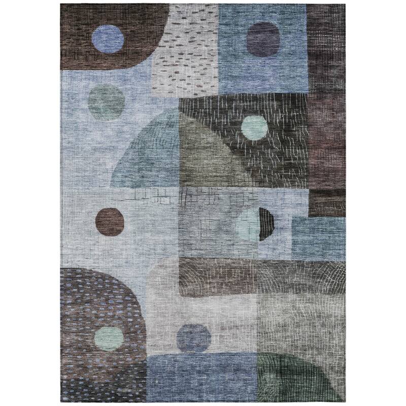 HomeRoots Geometric Transitional Rectangle Outdoor Rug