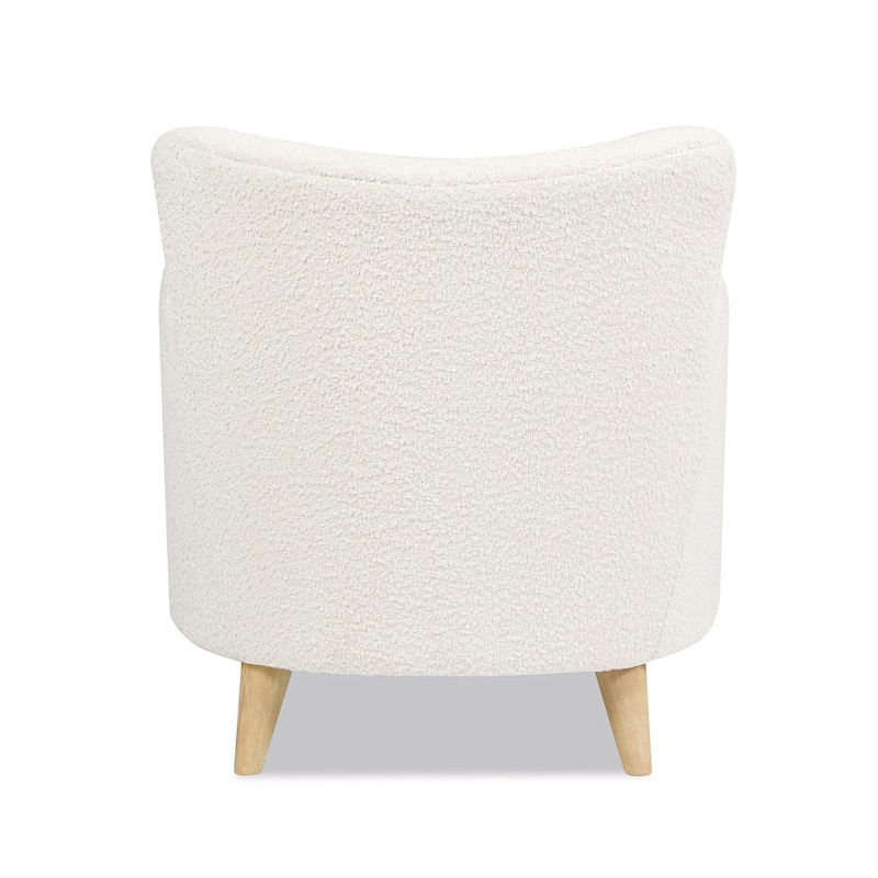 Lune 30" Boucle Faux Sherpa Curved Arm Accent Chair