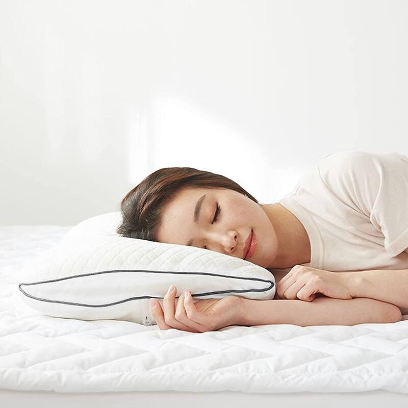 KASENTEX Foam Pillow Medium Support Low Loft Slim Contour with Waterproof Tencel Cover