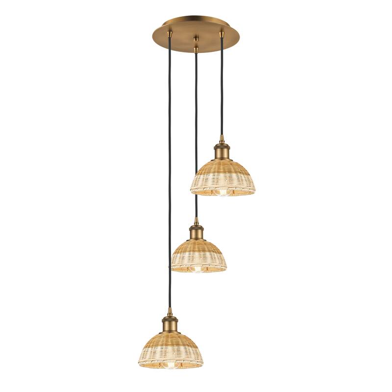 Innovations Lighting Endless Possibilities Ballston - Bristol Natural II - 3 Light 14" Cord Hung Multi Pendant - Brushed Brass