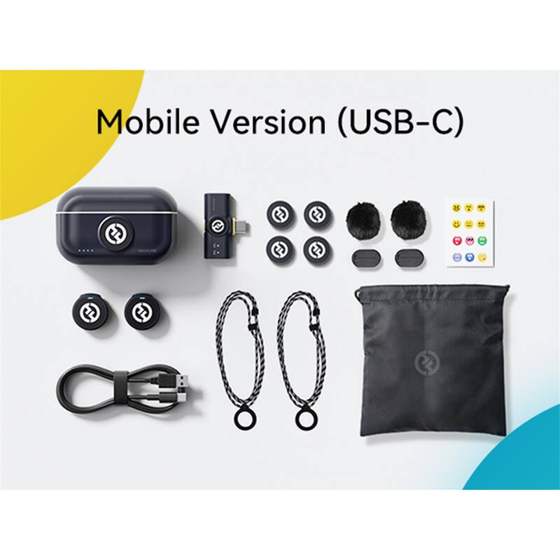 Hollyland LARK M2 2.4GHz 2-Person Wireless Lavalier Microphone System with USB-C Plug & Play (Shine Charcoal) - Small