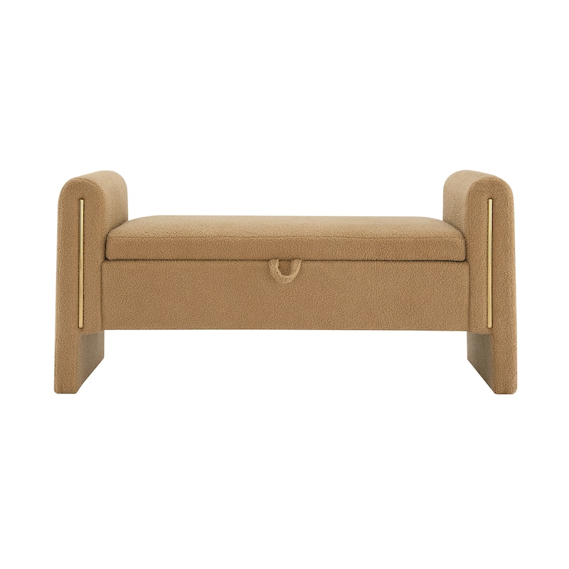 Christopher Knight Home - Athena Modern Teddy Fabric Bed-End Storage Bench with Arms