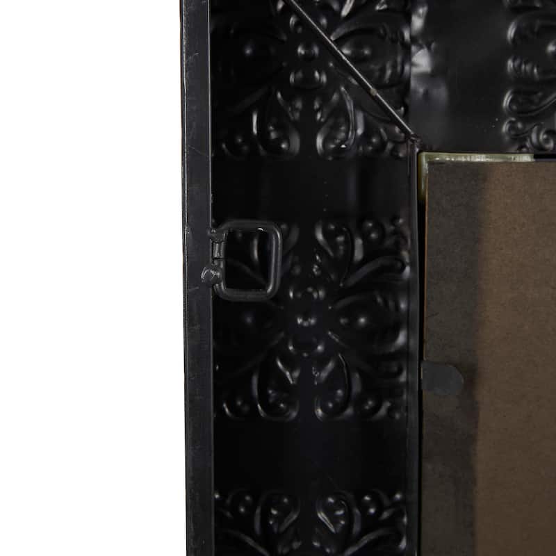 Multi Colored Metal Floral Room Wall Mirror with Embossed Metal