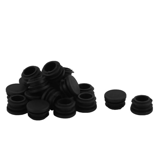 Unique Bargains 20 Pcs Antislip Plastic Round 22mm Dia Chair Foot Cover Table Furniture Leg Protector Black