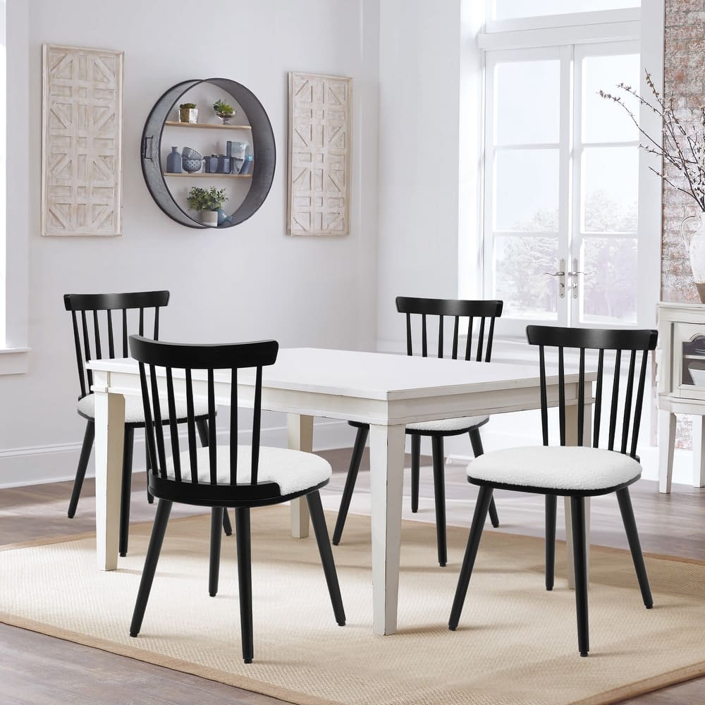 Solid Wood Spindle Back Windsor Dining Chairs Set of 2 - 33.3"H x 17.72"W x 19.7"D