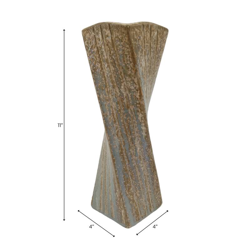 Stoneware Decorative Vase with Drip Glaze Finish Modern Home Decor