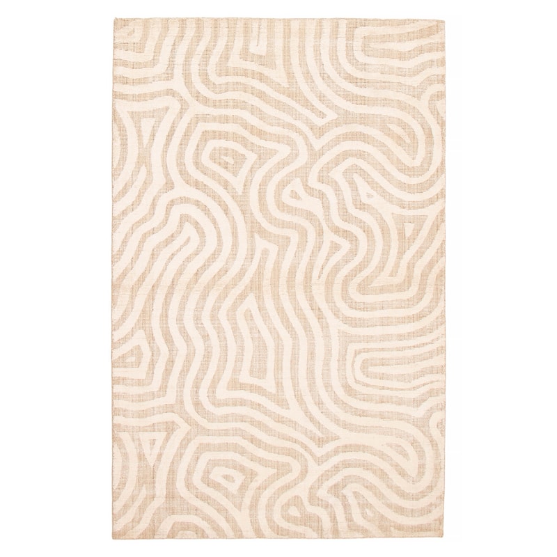 ECARPETGALLERY Hand-knotted Tangier Cream Viscose, Wool Rug - 5'1 x 8'0 - Cream - 5'1 x 8'0