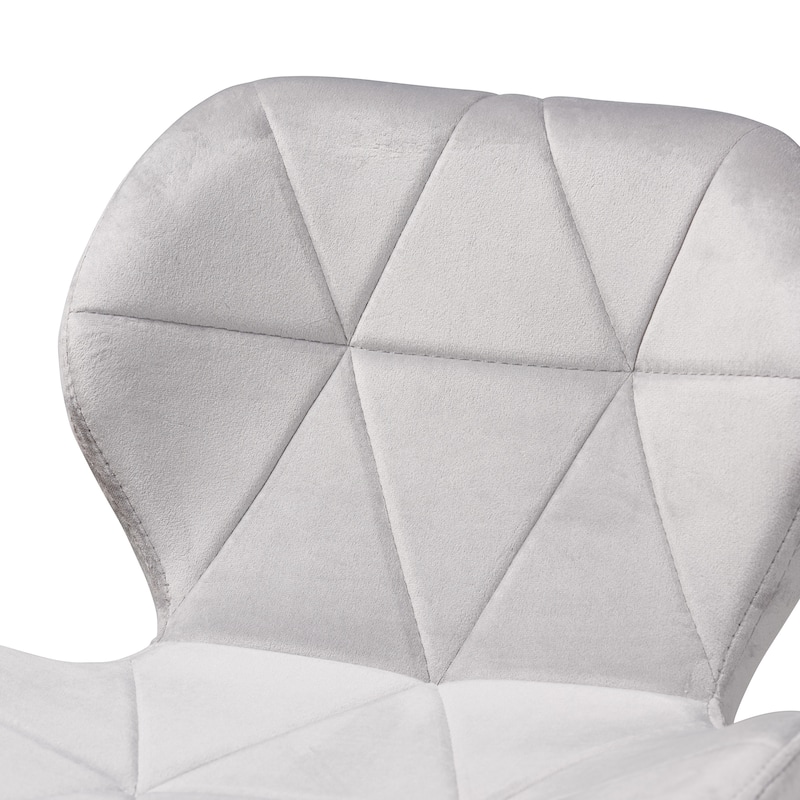 Savara Contemporary Glam and Luxe Velvet Fabric and Gold Metal Swivel Office Chair
