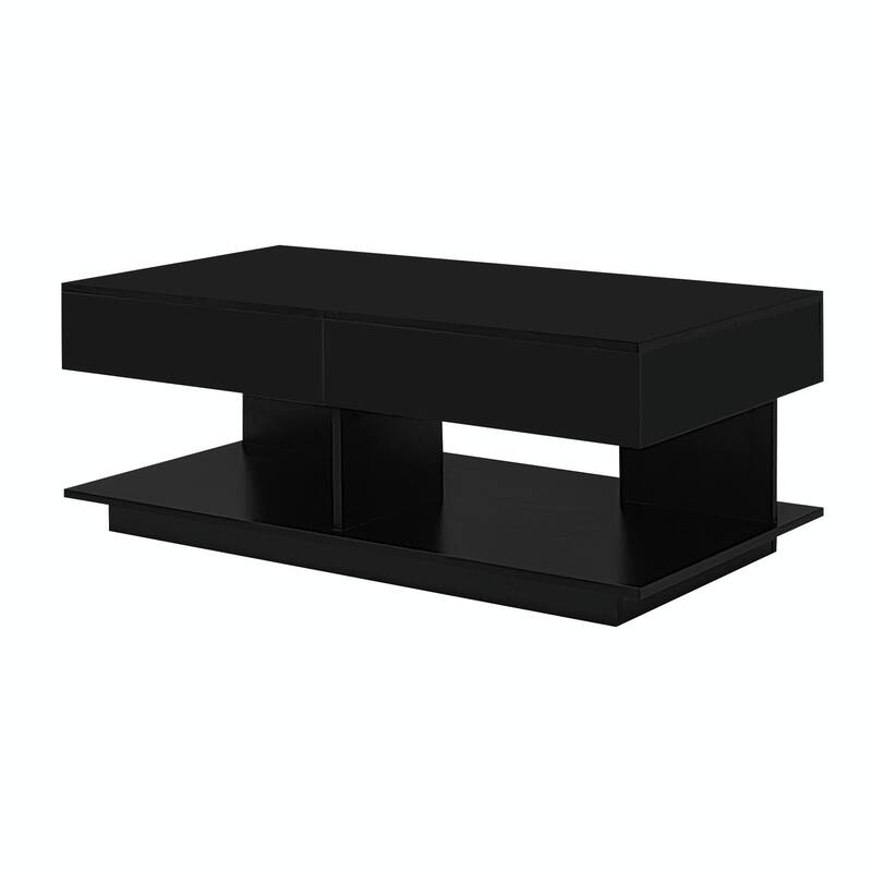 41.3''-76.7'' Extendable Coffee Table, Efficient Central Coffee Table with Multiple Storage Compartments