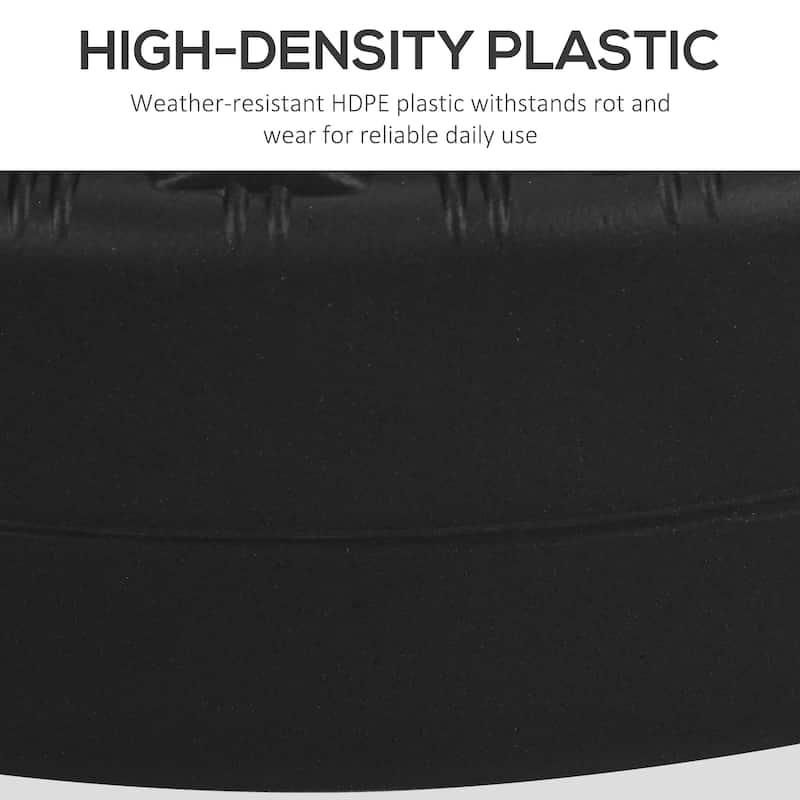 Heavy Duty Rattan-Pattern Umbrella Base Fillable with Sand or Water Fits Outdoor Patio Parasol Stand - 20" Dia x 14.25" H