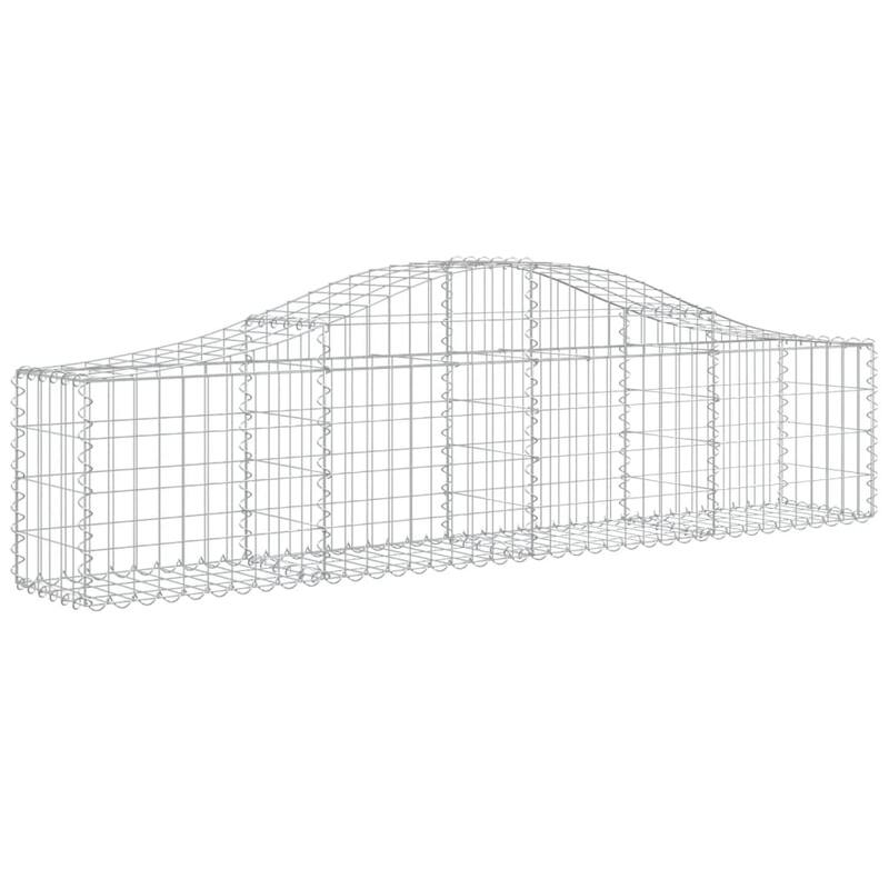 vidaXL Gabion Basket Arched Gabion Basket Planter for Flower Galvanized Iron - 78.7 x 78.7 x 23.6 inch