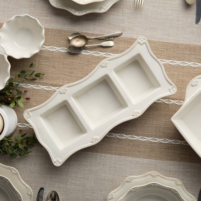 Certified International Heritage 3 Section Relish Tray 15" x 7" - 15"W x 7"D x 2"H