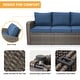 preview thumbnail 38 of 62, EROMMY 6/7 Piece Modular Outdoor Rattan Sofa Set, All-Weather Wicker Patio Furniture with Storage Table, Cushions & Pillows