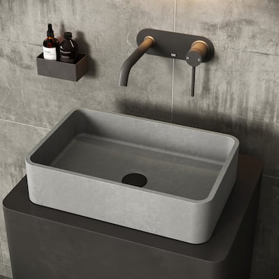 Vigo Concreto Stone 19-11/16" Rectangular Concreto Stone Vessel